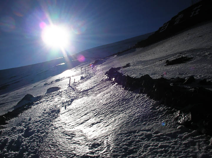 富士山のアイスバーン/Eisbahn(a frozen slope), Mt.Fuji in winter